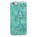 Aqua Watercolor Cross Hatch iPhone 6/6s or 6/6s Plus 2-Piece Hybrid INK-Fuzed Case
