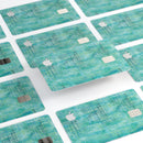 Aqua Watercolor Cross Hatch - Premium Protective Decal Skin-Kit for the Apple Credit Card