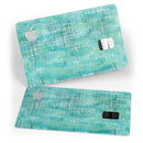 Aqua Watercolor Cross Hatch - Premium Protective Decal Skin-Kit for the Apple Credit Card
