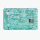 Aqua Watercolor Cross Hatch - Premium Protective Decal Skin-Kit for the Apple Credit Card