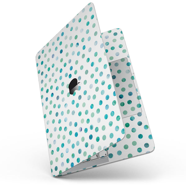 MacBook Pro without Touch Bar Skin Kit - Aqua_Watercolor_Dots_over_White-MacBook_13_Touch_V9.jpg?