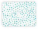 Aqua Watercolor Dots over White - MacBook Pro with Retina Display Full-Coverage Skin Kit
