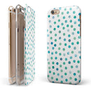 Aqua Watercolor Dots over White iPhone 6/6s or 6/6s Plus 2-Piece Hybrid INK-Fuzed Case