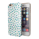 Aqua Watercolor Dots over White iPhone 6/6s or 6/6s Plus 2-Piece Hybrid INK-Fuzed Case