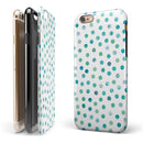 Aqua Watercolor Dots over White iPhone 6/6s or 6/6s Plus 2-Piece Hybrid INK-Fuzed Case