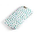 Aqua Watercolor Dots over White iPhone 6/6s or 6/6s Plus 2-Piece Hybrid INK-Fuzed Case
