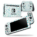 Aqua Watercolor Dots over White - Skin Wrap Decal for Nintendo Switch Lite Console & Dock - 3DS XL - 2DS - Pro - DSi - Wii - Joy-Con Gaming Controller