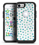 Aqua Watercolor Dots over White - iPhone 7 or 8 OtterBox Case & Skin Kits