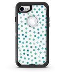 Aqua Watercolor Dots over White - iPhone 7 or 8 OtterBox Case & Skin Kits