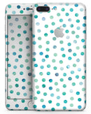 Aqua Watercolor Dots over White - Skin-kit for the iPhone 8 or 8 Plus