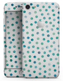 Aqua Watercolor Dots over White - Skin-kit for the iPhone 8 or 8 Plus