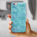 Aqua Watercolor Leopard Pattern iPhone 6/6s or 6/6s Plus 2-Piece Hybrid INK-Fuzed Case