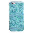 Aqua Watercolor Leopard Pattern iPhone 6/6s or 6/6s Plus 2-Piece Hybrid INK-Fuzed Case