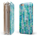 Aqua Watercolor Patchwork iPhone 6/6s or 6/6s Plus 2-Piece Hybrid INK-Fuzed Case