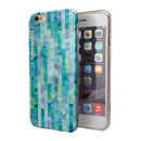 Aqua Watercolor Patchwork iPhone 6/6s or 6/6s Plus 2-Piece Hybrid INK-Fuzed Case