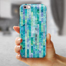 Aqua Watercolor Patchwork iPhone 6/6s or 6/6s Plus 2-Piece Hybrid INK-Fuzed Case