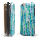 Aqua Watercolor Patchwork iPhone 6/6s or 6/6s Plus 2-Piece Hybrid INK-Fuzed Case