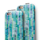Aqua Watercolor Patchwork iPhone 6/6s or 6/6s Plus 2-Piece Hybrid INK-Fuzed Case