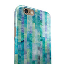 Aqua Watercolor Patchwork iPhone 6/6s or 6/6s Plus 2-Piece Hybrid INK-Fuzed Case