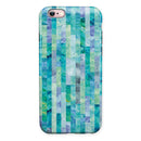 Aqua Watercolor Patchwork iPhone 6/6s or 6/6s Plus 2-Piece Hybrid INK-Fuzed Case