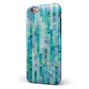 Aqua Watercolor Patchwork iPhone 6/6s or 6/6s Plus 2-Piece Hybrid INK-Fuzed Case