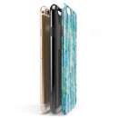 Aqua Watercolor Patchwork iPhone 6/6s or 6/6s Plus 2-Piece Hybrid INK-Fuzed Case
