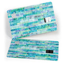 Aqua Watercolor Patchwork - Premium Protective Decal Skin-Kit for the Apple Credit Card