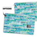 Aqua Watercolor Patchwork - Premium Protective Decal Skin-Kit for the Apple Credit Card