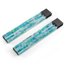 Aqua Watercolor Patchwork - Premium Decal Protective Skin-Wrap Sticker compatible with the Juul Labs vaping device