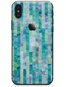 Aqua Watercolor Patchwork - iPhone X Skin-Kit
