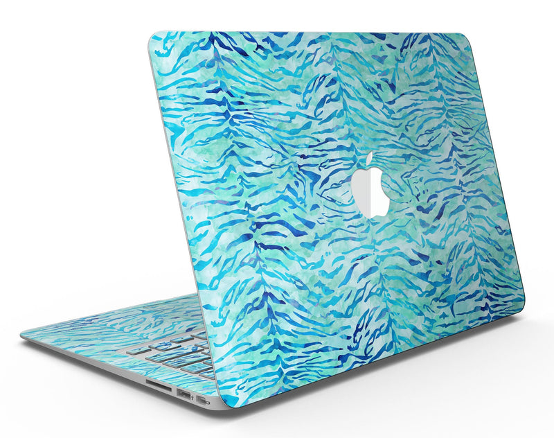 Aqua Watercolor Tiger Pattern - MacBook Air Skin Kit