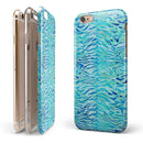 Aqua Watercolor Tiger Pattern iPhone 6/6s or 6/6s Plus 2-Piece Hybrid INK-Fuzed Case