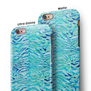 Aqua Watercolor Tiger Pattern iPhone 6/6s or 6/6s Plus 2-Piece Hybrid INK-Fuzed Case