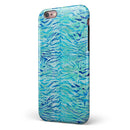 Aqua Watercolor Tiger Pattern iPhone 6/6s or 6/6s Plus 2-Piece Hybrid INK-Fuzed Case