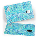 Aqua Watercolor Tiger Pattern - Premium Protective Decal Skin-Kit for the Apple Credit Card