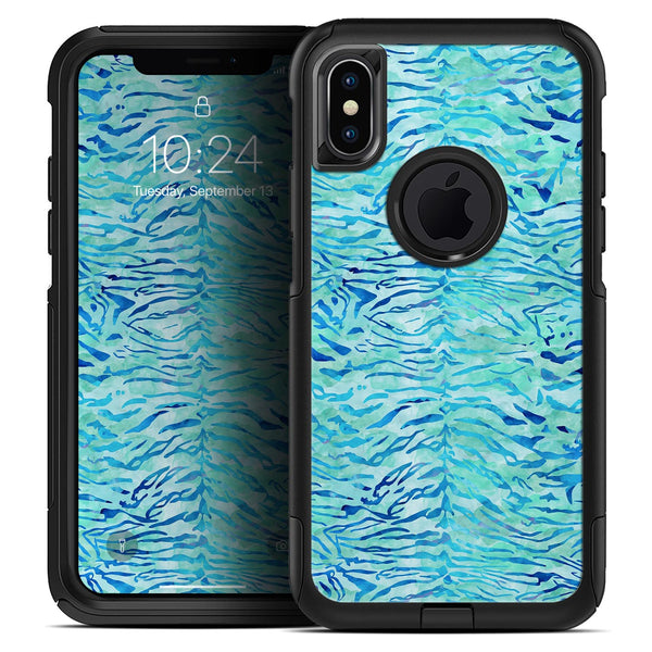 Aqua Watercolor Tiger Pattern - Skin Kit for the iPhone OtterBox Cases