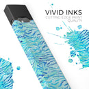 Aqua Watercolor Tiger Pattern - Premium Decal Protective Skin-Wrap Sticker compatible with the Juul Labs vaping device