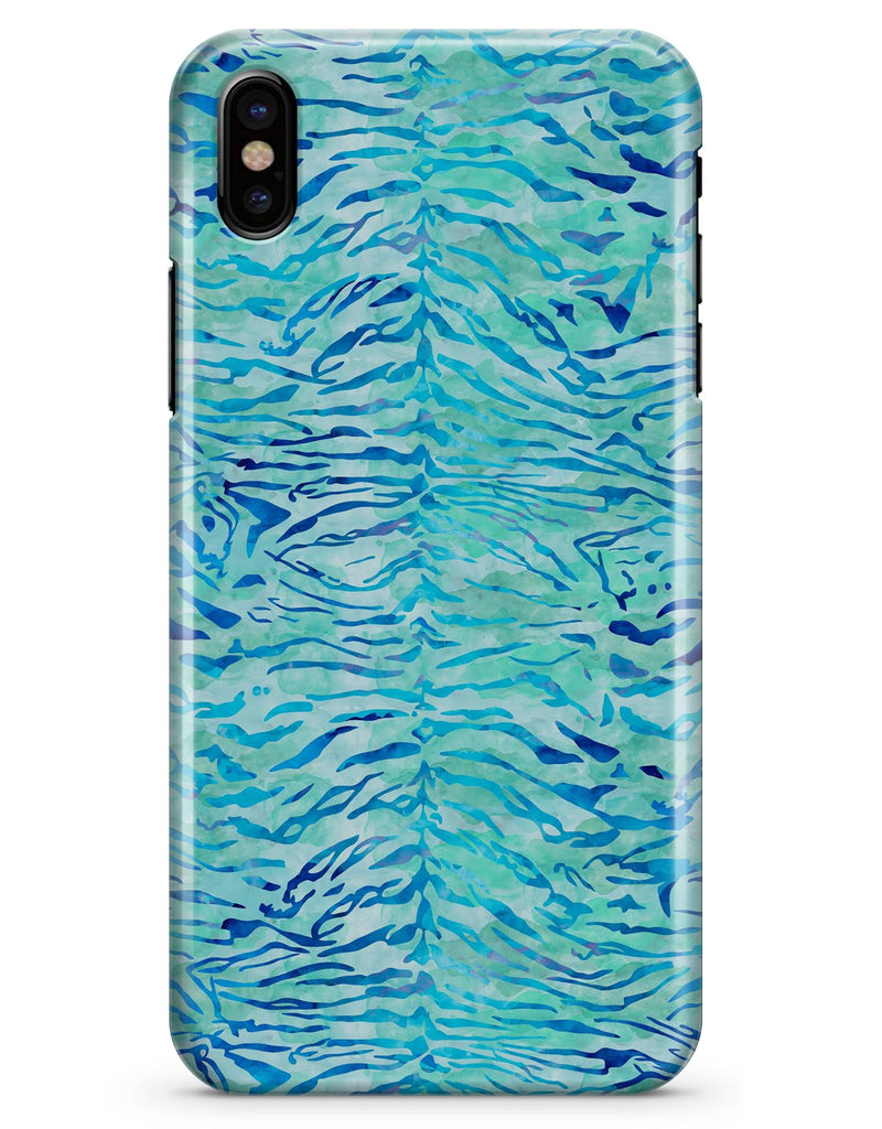 Aqua Watercolor Tiger Pattern - iPhone X Clipit Case