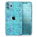 Aqua Watercolor Tiger Pattern - Vinyl Skin Wrap for iPhone 17 Pro Max, 17 Pro, 17 Air, 17, 16 & All Models — Soft Matte or Ultra Gloss