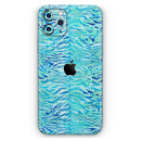 Aqua Watercolor Tiger Pattern - Vinyl Skin Wrap for iPhone 17 Pro Max, 17 Pro, 17 Air, 17, 16 & All Models — Soft Matte or Ultra Gloss