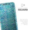 Aqua Watercolor Tiger Pattern - Vinyl Skin Wrap for iPhone 17 Pro Max, 17 Pro, 17 Air, 17, 16 & All Models — Soft Matte or Ultra Gloss