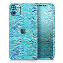 Aqua Watercolor Tiger Pattern - Vinyl Skin Wrap for iPhone 17 Pro Max, 17 Pro, 17 Air, 17, 16 & All Models — Soft Matte or Ultra Gloss