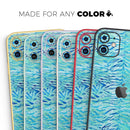 Aqua Watercolor Tiger Pattern - Vinyl Skin Wrap for iPhone 17 Pro Max, 17 Pro, 17 Air, 17, 16 & All Models — Soft Matte or Ultra Gloss