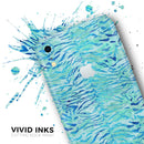 Aqua Watercolor Tiger Pattern - Skin-Kit for the Apple iPhone XR, XS MAX, XS/X, 8/8+, 7/7+, 5/5S/SE (All iPhones Available)