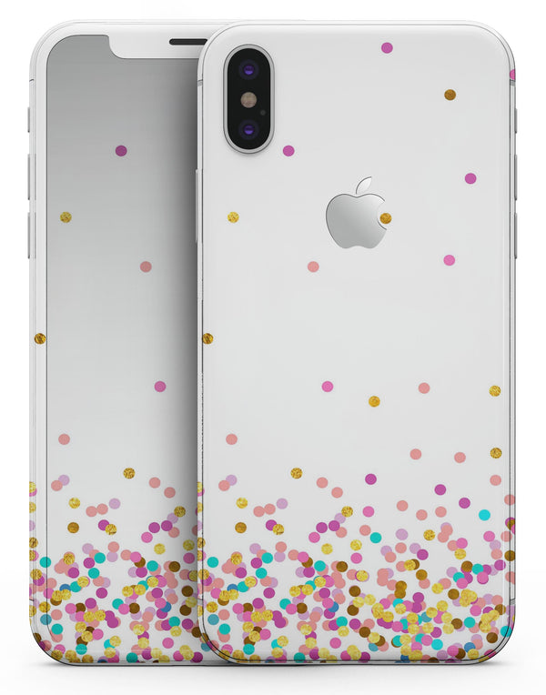 Ascending Multicolor Polka Dots - iPhone X Skin-Kit