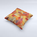Autumn Colored Geometric Pattern ink-Fuzed Decorative Throw Pillow