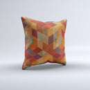 Autumn Colored Geometric Pattern ink-Fuzed Decorative Throw Pillow
