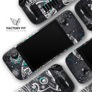 Aztec Elephant Blue Accented Modern Illustration // Full Body Skin Decal Wrap Kit for the Steam Deck handheld gaming computer