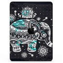 Aztec Elephant Blue Accented Modern Illustration - Full Body Skin Decal for the Apple iPad Pro 12.9", 11", 10.5", 9.7", Air or Mini (All Models Available)