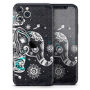 Aztec Elephant Blue Accented Modern Illustration  - Protective Skin Wrap & Decal – Compatible with iPhone SE to iPhone 17 Pro Max (All Models)